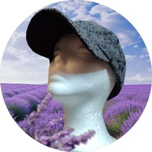 Cotton Fabric Sequin Black Lace Cap